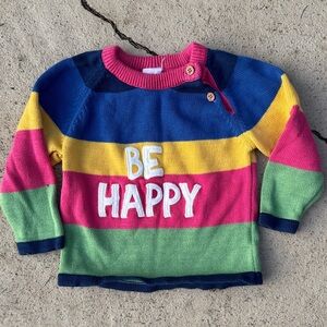 Baby hug Colorful Soft Cable Knit “Be Happy”Kids Sweater size 9-12m